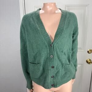 Drumohr Women's Sweater M Wool Cardigan Button V neck Italy Lambswool SS13